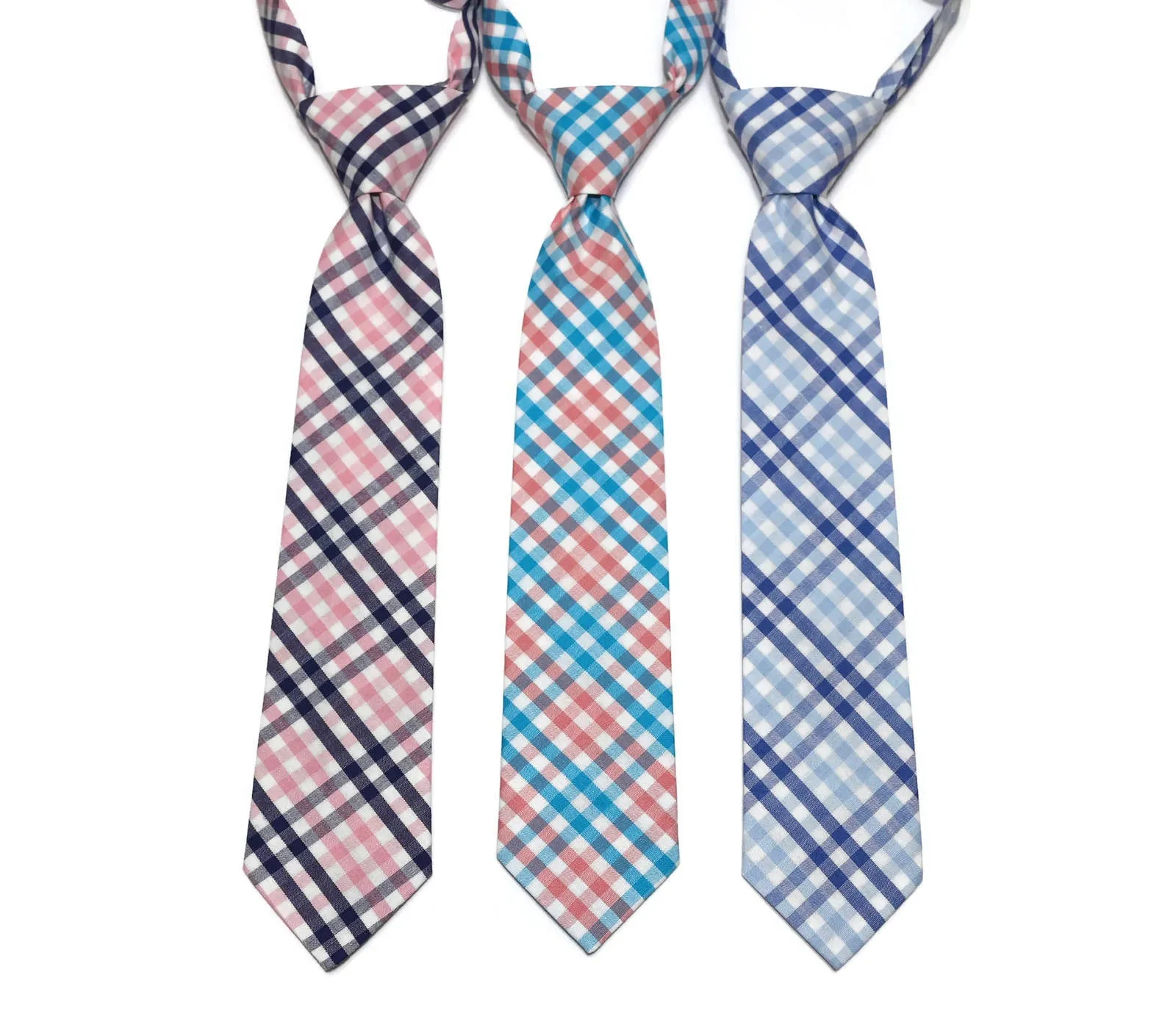 Tattersall Check Neckties- Boys Pre-Tied