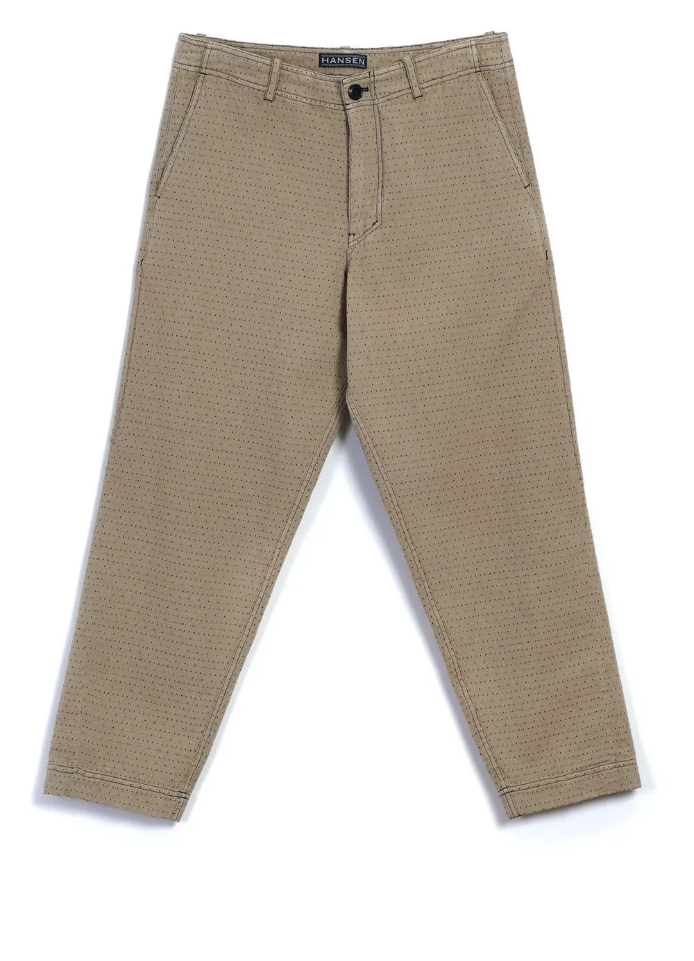 TRYGVE | Wide Cut Cropped Trousers | Beige