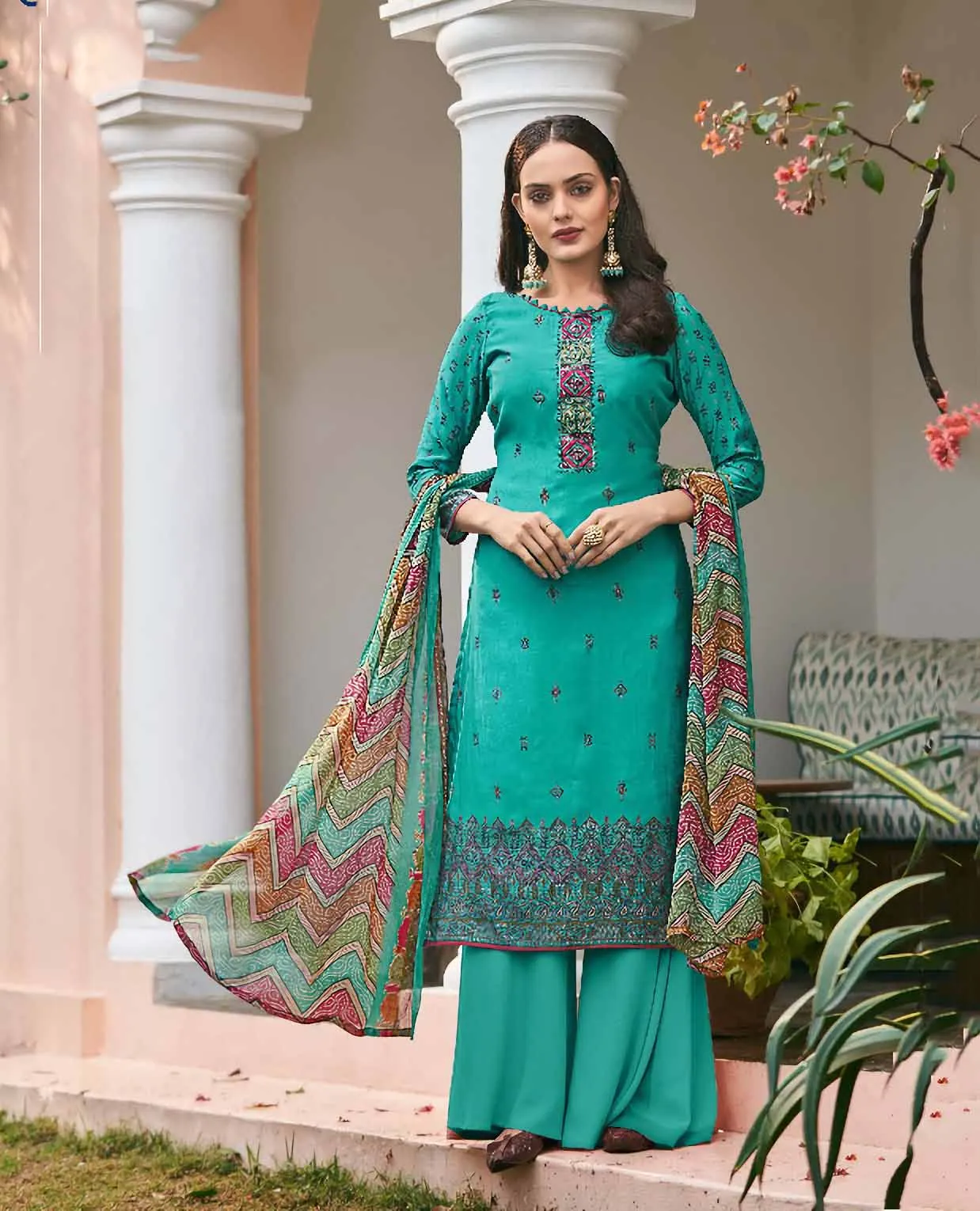 Viscose Silk Party Wear Unstitched Suits Dress Material