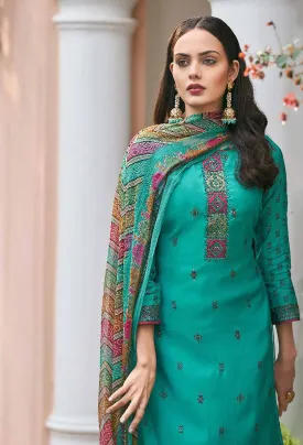 Viscose Silk Party Wear Unstitched Suits Dress Material