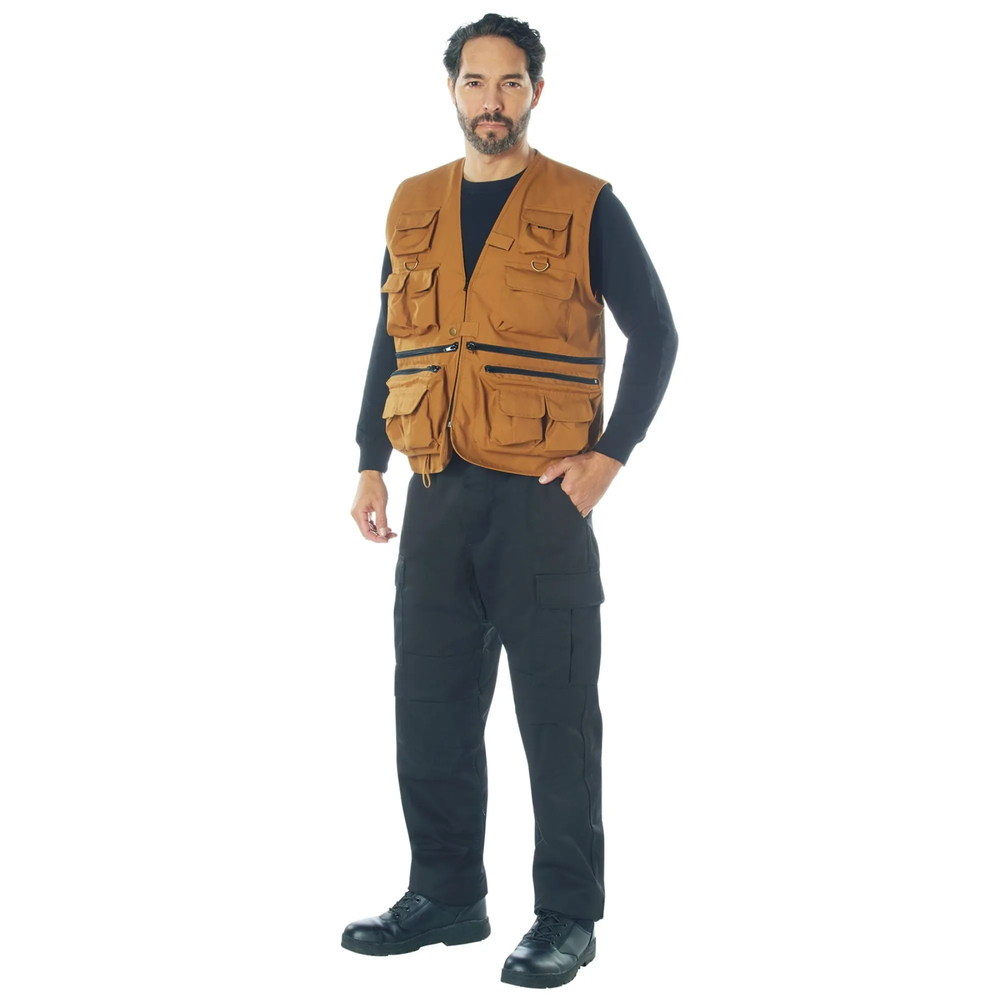 Work Brown - Fishing and Travel Vest 17 Pockets